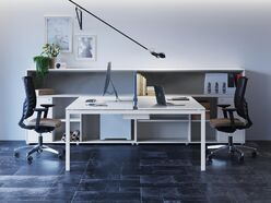 Bureau bench 2 personnes Pop Easy sur armoire H114