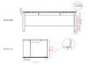 Bureau de direction Velvet plateau verre
