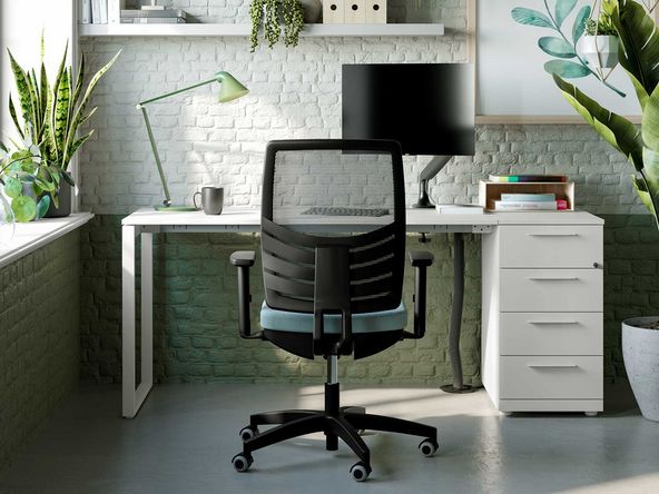 Bureau individuel Pop Square sur caisson