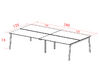 Bureau bench 4 personnes Pop Ace