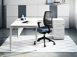 Bureau individuel Pop Easy avec retour et caisson