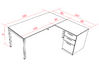 Bureau individuel Pop Easy avec retour et caisson