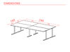 Bureau bench 4 personnes Pop Tee