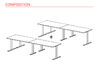 Bureau bench 4 personnes Pop Tee