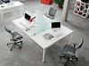 Bureau bench 3 personnes Link avec cloisons en verre