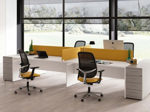 Bureau bench 4 personnes Pop Panel