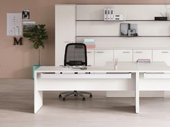Bureau de direction Pop Panel avec retour et caisson