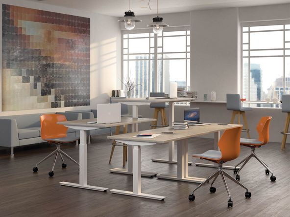 Bureau individuel Flex'Up avec réglage en hauteur électrique
