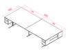 Bureau bench 4 personnes Pulsar avec rangement