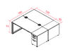 Bureau bench 2 personnes Bravia sur caisson