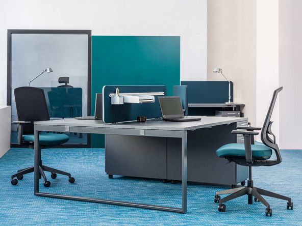 Bureau bench 2 personnes Bravia sur caisson