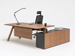 Bureau de direction Viga sur crédence en placage bois