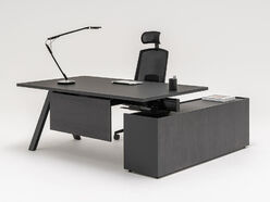 Bureau de direction Viga sur crédence en placage bois