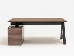 Bureau en mélaminé Viga sur caisson en mélaminé