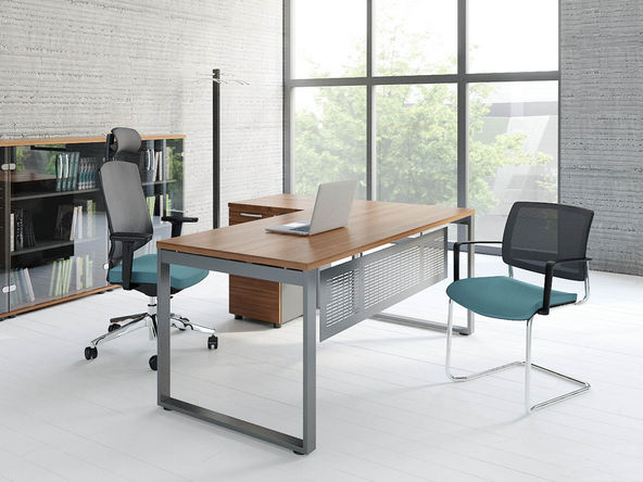 Bureau manager Phoenix avec retour et caisson