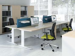 Bureau bench 4 personnes Evolis avec caisson