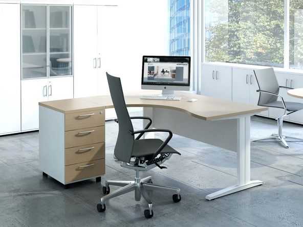 Bureau compact Evolis avec caisson