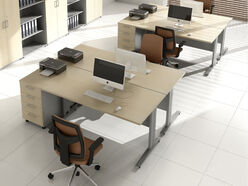 Bureau bench 2 personnes Evolis avec caisson
