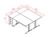 Bureau bench 2 personnes Evolis avec caisson