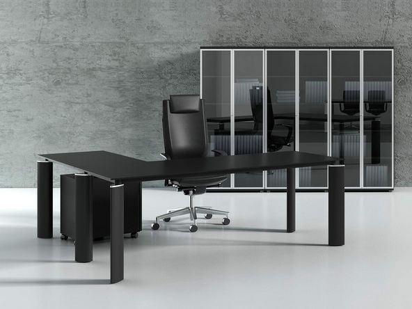 Bureau de direction en verre Crystal