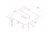 Bureau bench 2 personnes Most sur caisson