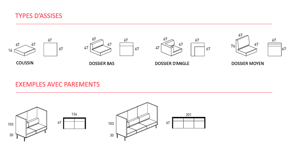 Canapés modulaires Longo