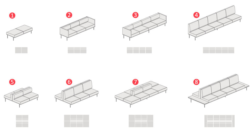 Canapés modulaires Longo