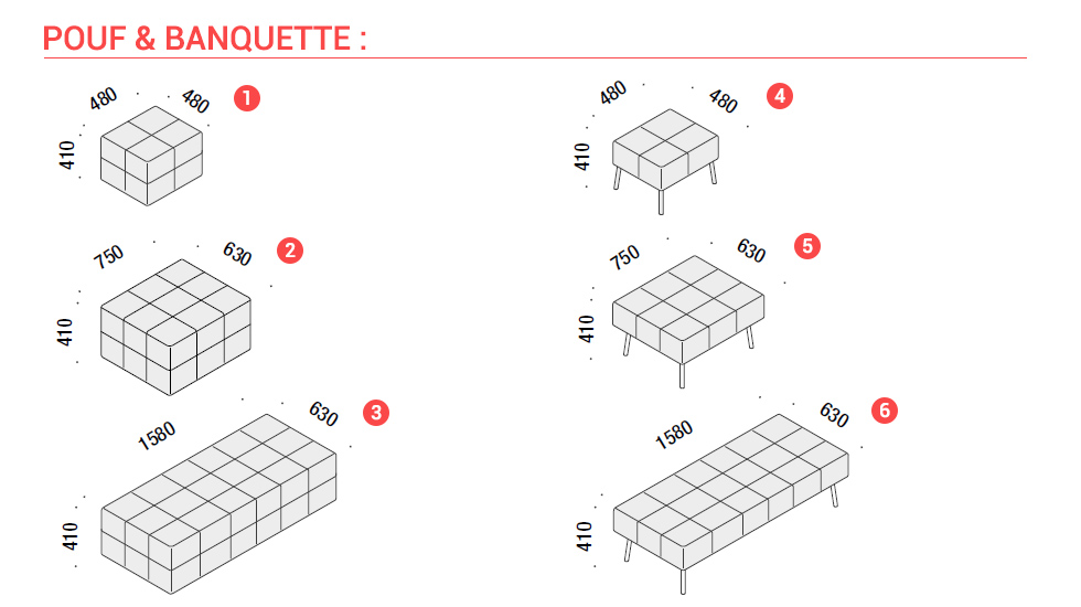 Banquette 1 à 3 personnes Nomad