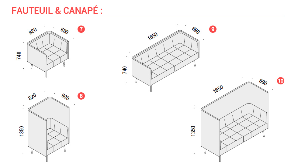 Banquette 1 à 3 personnes Nomad