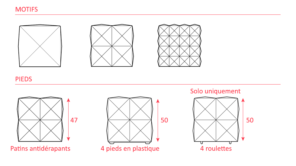 Pouf acoustique BuzziCube 3D
