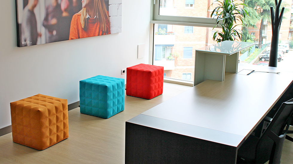 Pouf acoustique BuzziCube 3D