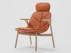 Fauteuil lounge Mogly XL pieds bois