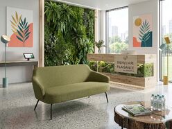 Canapé 2 places Plaisance en tissu et pieds métal 