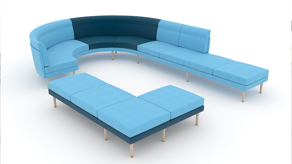 Système d'assises lounge modulaires Sérac