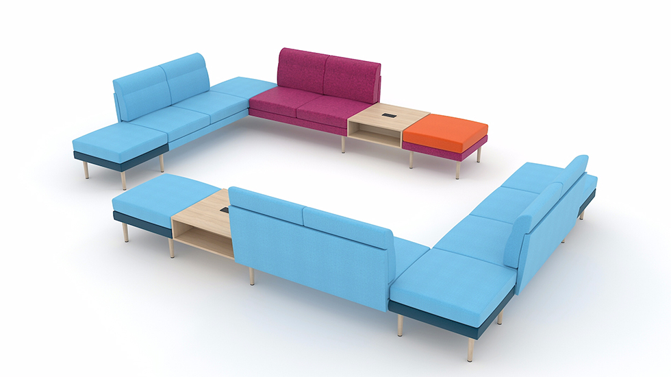 Système d'assises lounge modulaires Sérac