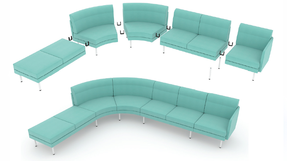 Système d'assises lounge modulaires Sérac