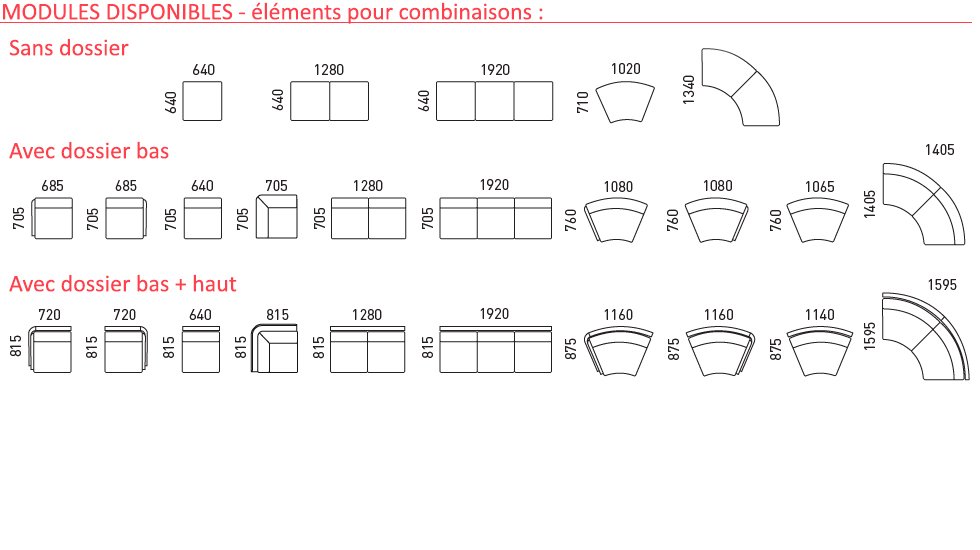 Système d'assises lounge modulaires Sérac