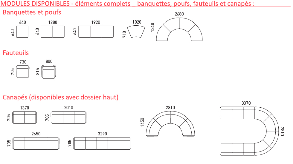 Système d'assises lounge modulaires Sérac