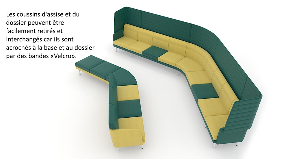 Système d'assises lounge modulaires Sérac
