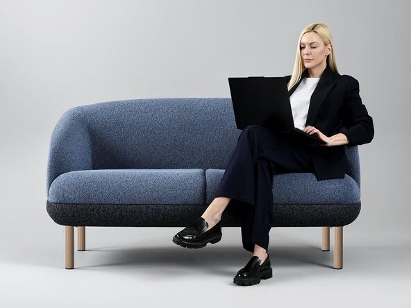 Canapé 2 places pieds bois Alma