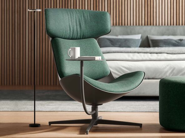 Fauteuil Lounge Doria avec tablette