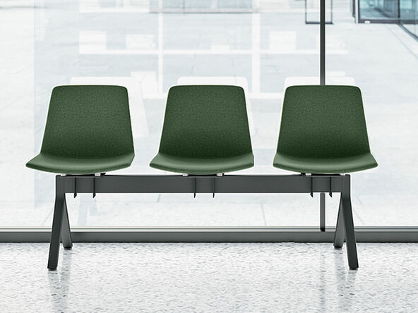 Sièges sur poutre tapissés Origami 