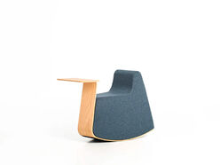 Pouf Platero à bascule avec tablette en bois 