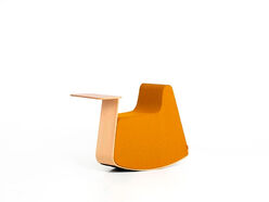 Pouf Platero à bascule avec tablette en bois 