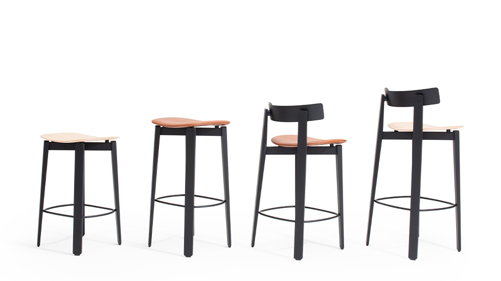 Chaises et tabourets en bois massif Nora
