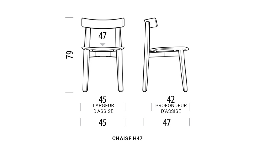 Chaises et tabourets en bois massif Nora