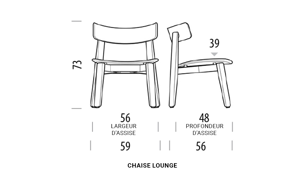 Chaises et tabourets en bois massif Nora