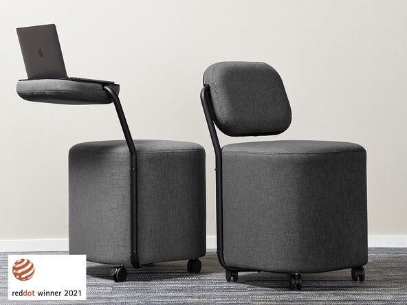 Pouf mobile iQSeat avec dossier et tablette