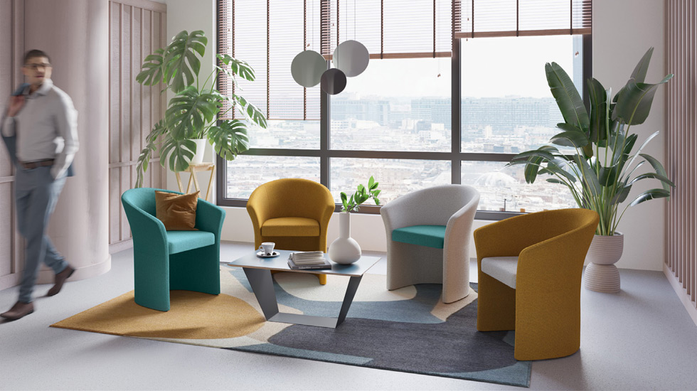 Fauteuil d'accueil Cotir bicolore