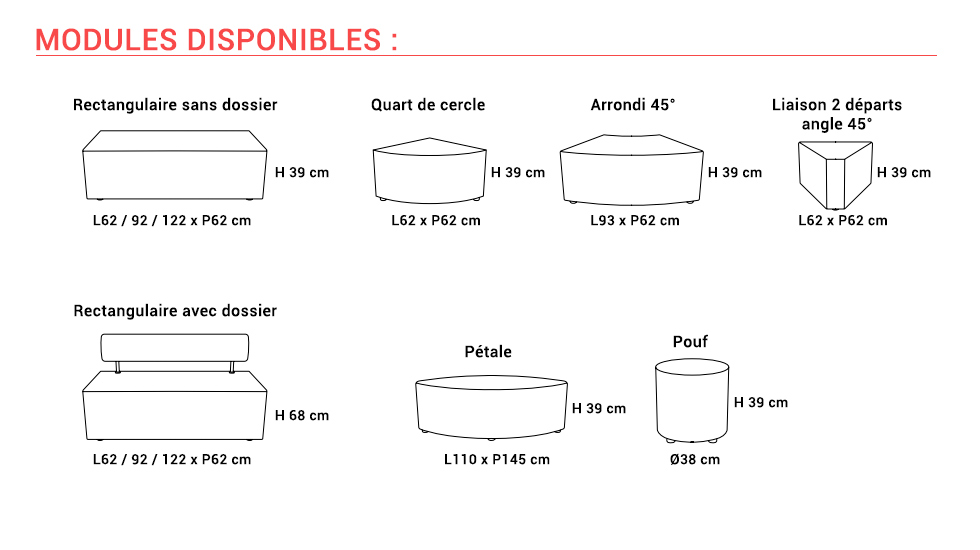 Pouf modulable Kréativ